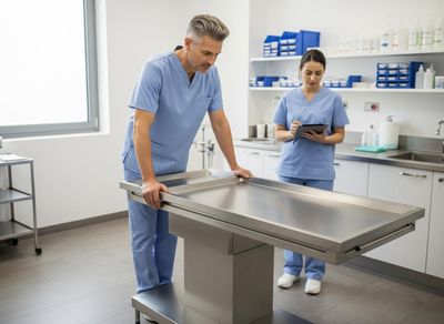 Viewing embalming table
